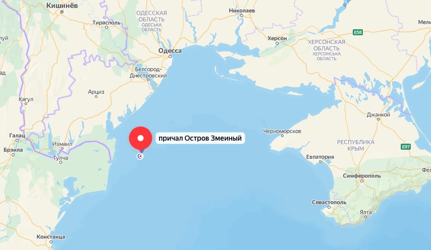 Остров змеиный в черном море на карте