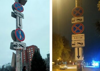 Водители обратили внимание ГИБДД на странную практику установки знаков в Самаре