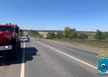 В Самарской области в ДТП «Калины» с большегрузом погиб человек
