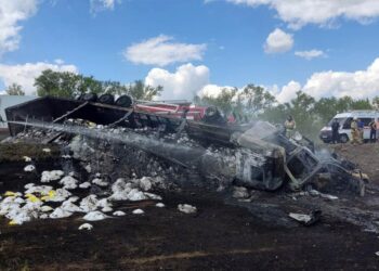 В страшной аварии в Самарской области погибли два человека, сгорели грузовик и Lexus