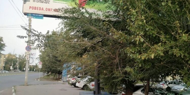 На фото: Рекламный щит «ЦРР» до сих пор стоит на фундаменте высотой выше предусмотренных отраслевым ГОСТом. Фото: Людмила Николаева