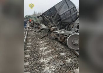 В Рязанской области грузовой поезд сошел с рельсов из-за «вмешательства посторонних»