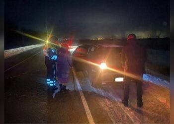 В Самарской области полицейские спасли пенсионеров, замерзавших в остановившемся на трассе автобусе