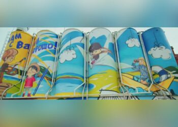 На бункерах для муки Самарского хлебозавода №5 нарисовали восьмиметровый мурал