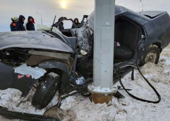 На трассе Тольятти – Ягодное чудом спасли водителя влетевшего в столб