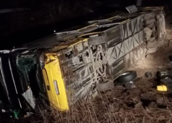 На трассе под Самарой перевернулся пассажирский автобус, два человека погибли