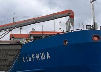 В Самаре сухогруз при швартовке повредил зерномет