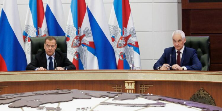 Дмитрий Медведев, Андрей Белоусов, фото: t.me/mod_russia