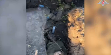 Опубликовано видео уничтожения группы пехотинцев ВСУ в Курской области