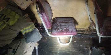 В Самаре 20 января на Московском шоссе горел троллейбус №12 