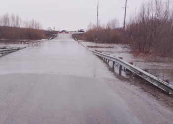 В Самарской области в Пестравском районе паводком затопило мост 