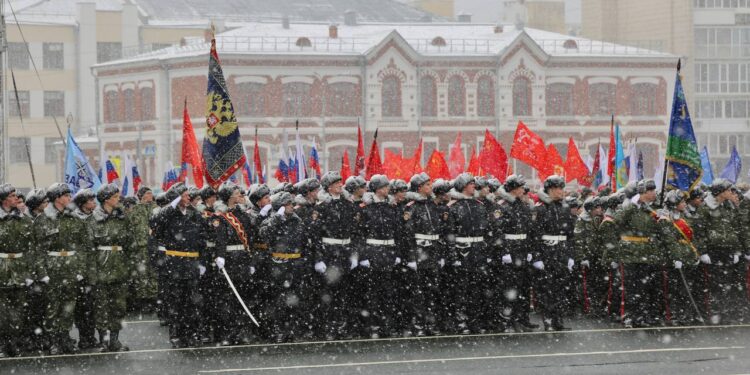 Прад памяти, посвященный параду 7 ноября 1941 года, фото: t.me/Hinshtein/8223