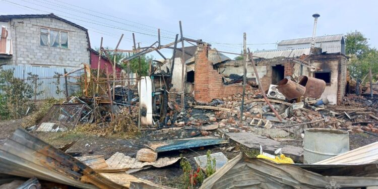 Место пожара в Ставропольском районе, фото: ГУ МЧС РФ по Самарской области