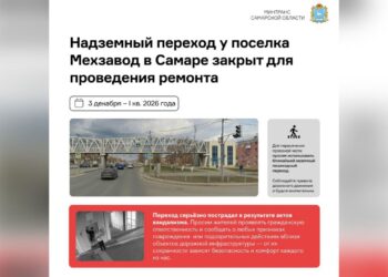 Самый длинный в России алюминиевый пешеходный мост проработал в Самаре лишь 2,5 года