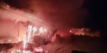 Ферма с животными горит в селе Владимировка Самарской области