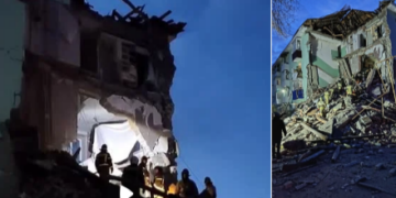 Удар БпЛА в Сызрани обрушил подъезд многоквартирного жилого дома — под завалами люди