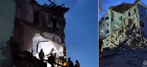 Удар БпЛА в Сызрани обрушил подъезд многоквартирного жилого дома — под завалами люди