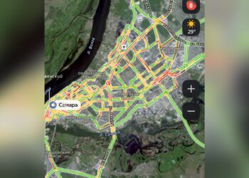 Самара накануне Дня Победы встала в восьмибальные пробки