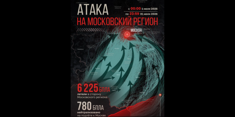 Мэр Москвы показал схему атак БПЛА на столицу: за июль уничтожено 6225 беспилотников